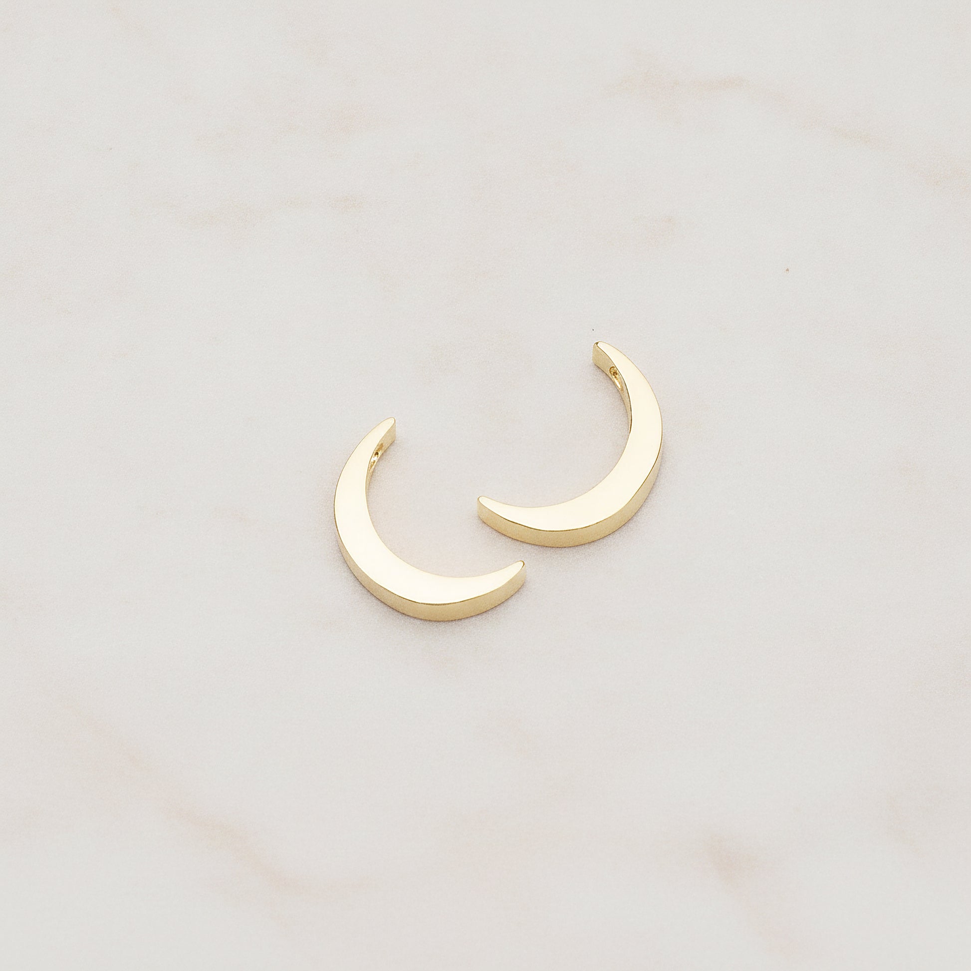 Crescent Moon Metal Bead Charm, 2 Pc - Matte Gold (BD.039)