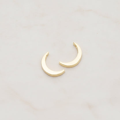 Crescent Moon Metal Bead Charm, 2 Pc - Matte Gold (BD.039)