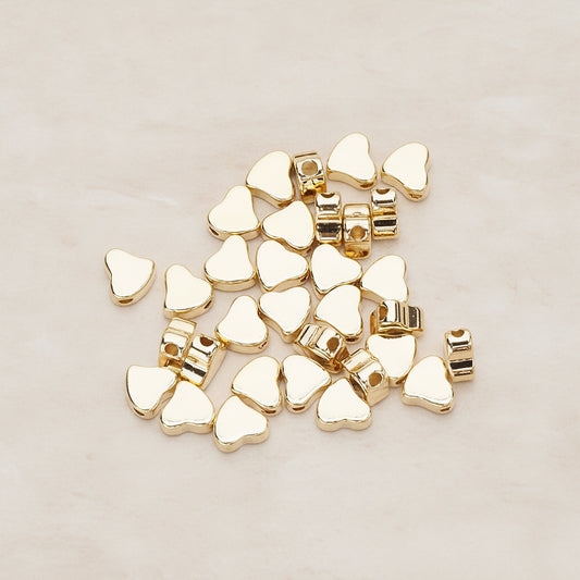 Animated Crooked 5mm Heart Metal Bead Charm, 4 Pc (BD.051)