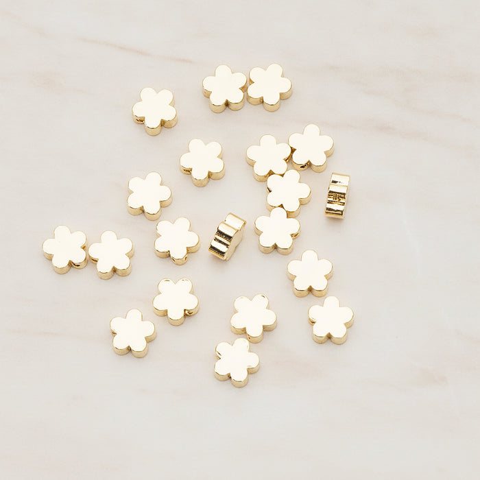 Flower Shaped Charm, 4 Pc - Glossy Gold (BD.061)