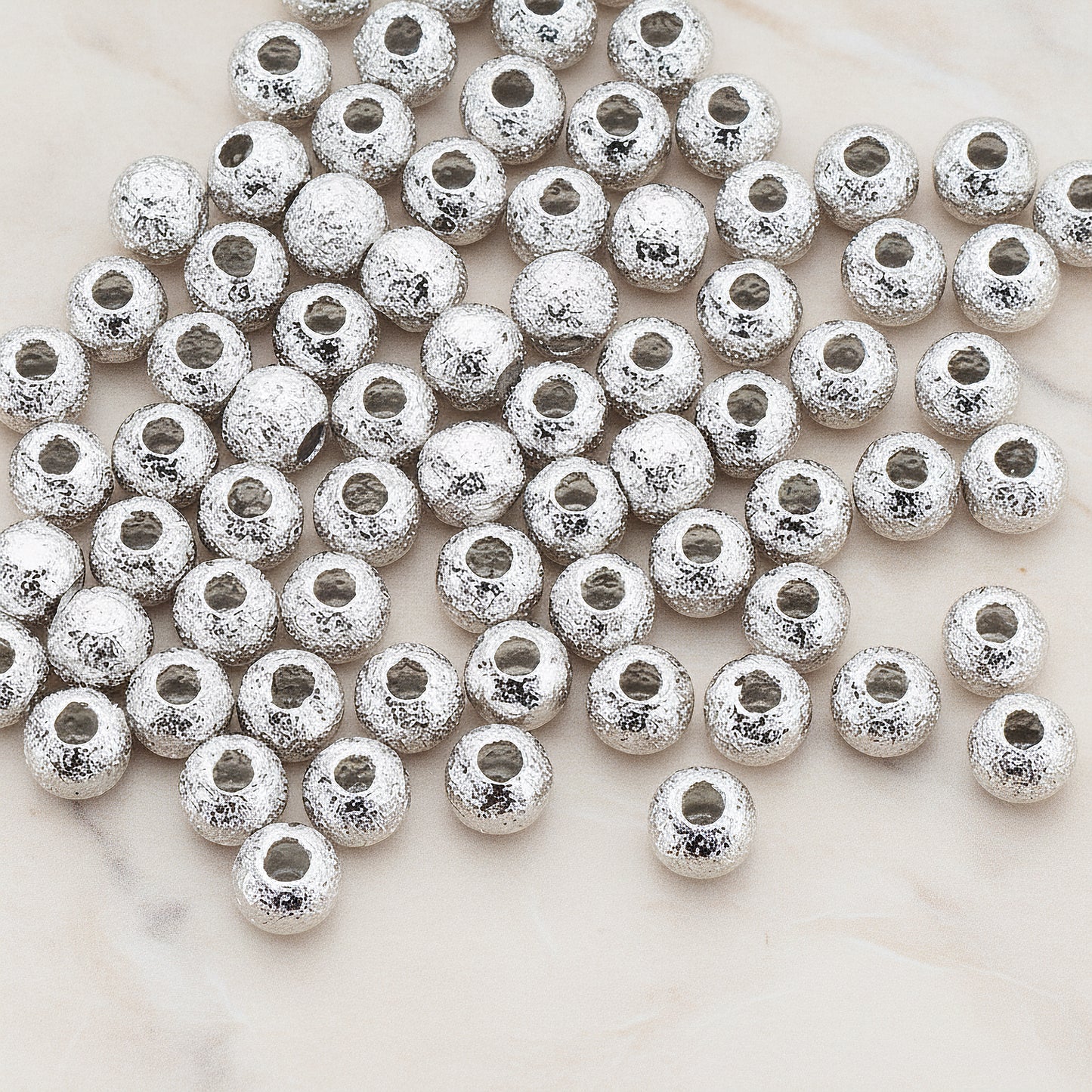 Sanding Finished Mini Ball Metal Bead, 10 Pc (BD.914)