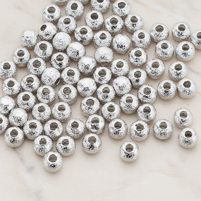 Sanding Finished Mini Ball Metal Bead, 10 Pc (BD.914)