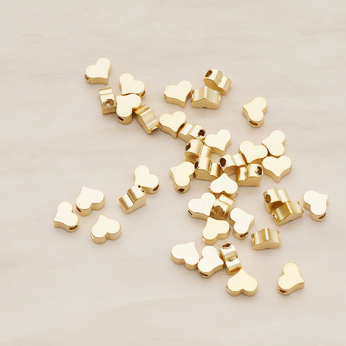 Cute Heart Metal Bead, 6 Pc (BD.919-01)