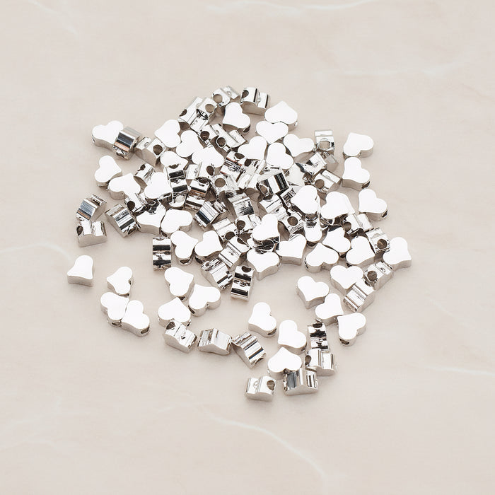Cute Heart Metal Bead, 6 Pc (BD.919-01)