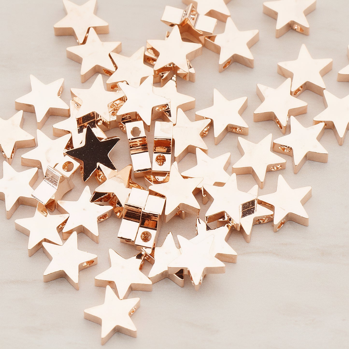 Sharpin Star Metal Bead, 6 Pc (BD.923-02)