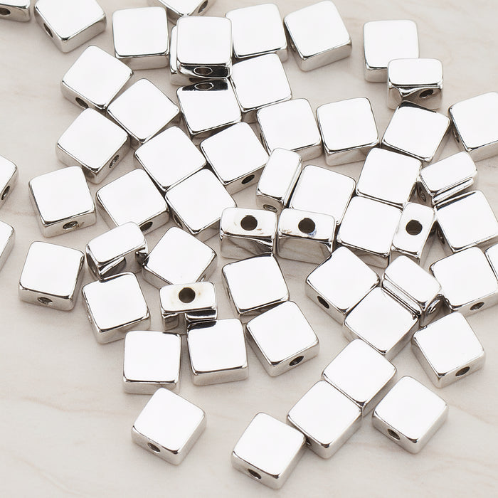 Square Cube Metal Bead, 6 Pc (BD.924)