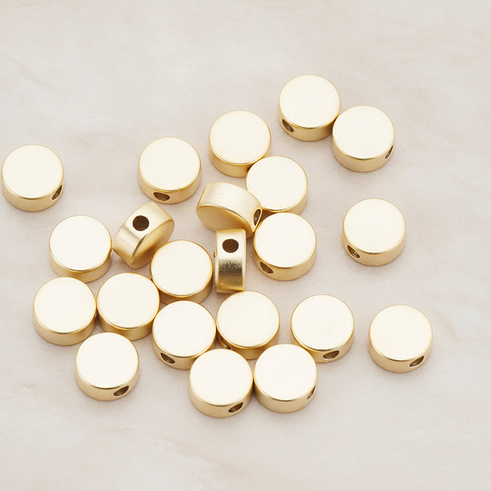 6mm Round Metal Bead, 6 Pc - Matte Gold NO ENGRAVING (BD.925)