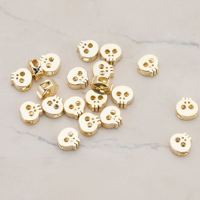 Tiny Skull Metal Bead, 2 Pc (BD.928)