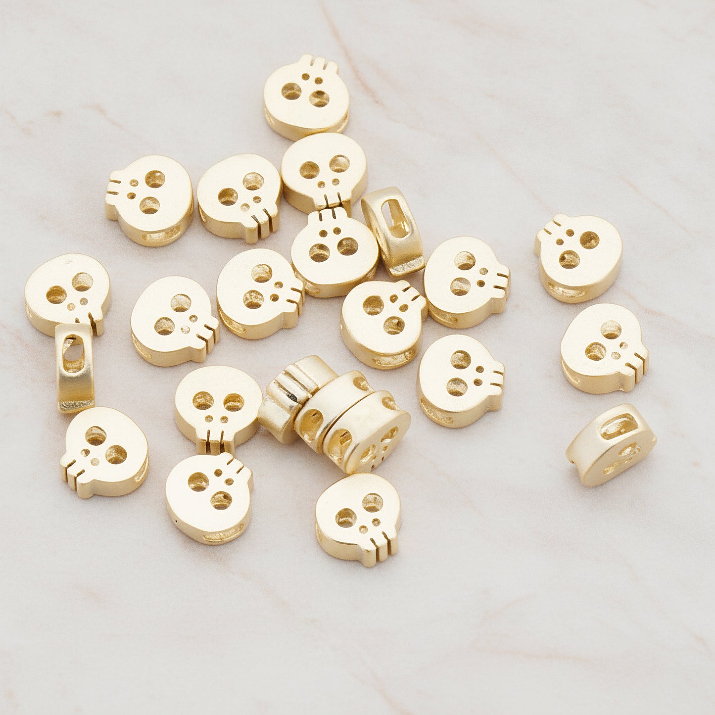 Tiny Skull Metal Bead, 2 Pc (BD.928)