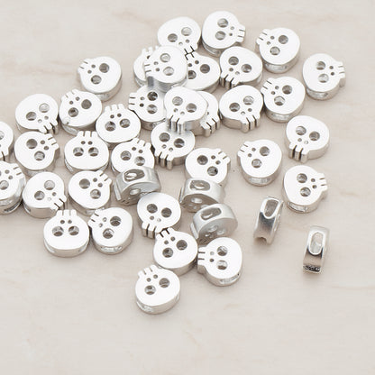 Tiny Skull Metal Bead, 2 Pc (BD.928)