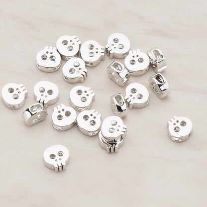 Tiny Skull Metal Bead, 2 Pc (BD.928)