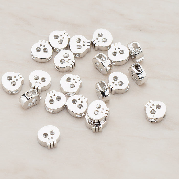 Tiny Skull Metal Bead, 2 Pc (BD.928)