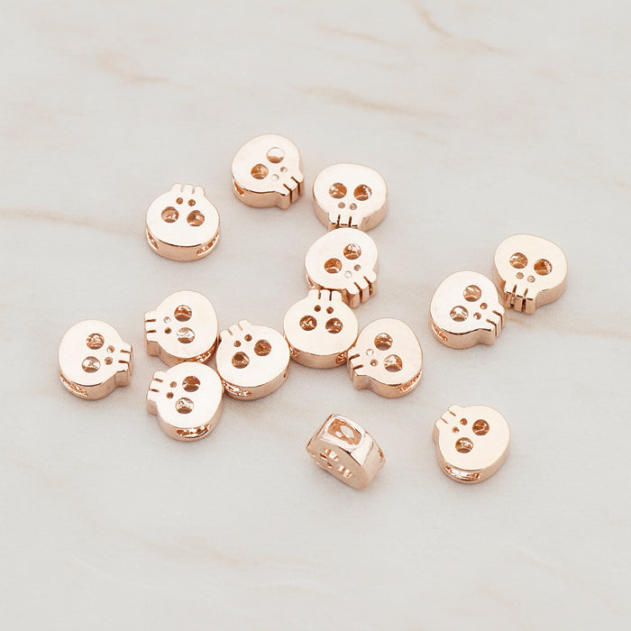 Tiny Skull Metal Bead, 2 Pc (BD.928)