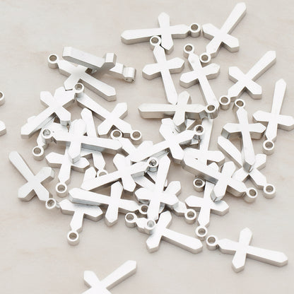 Simple Cross Metal Bead, 4 Pc (BD.935)
