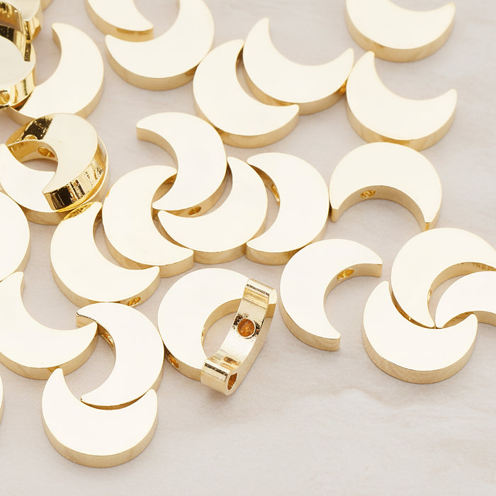 Sharpin Crescent Moon Metal Bead, 4 Pc (BD.939)