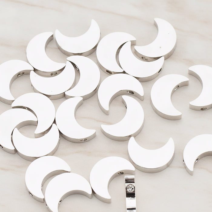 Sharpin Crescent Moon Metal Bead, 4 Pc (BD.939)
