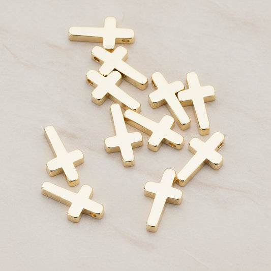 Rounded Cross Metal Bead, 6 Pc (BD.940)
