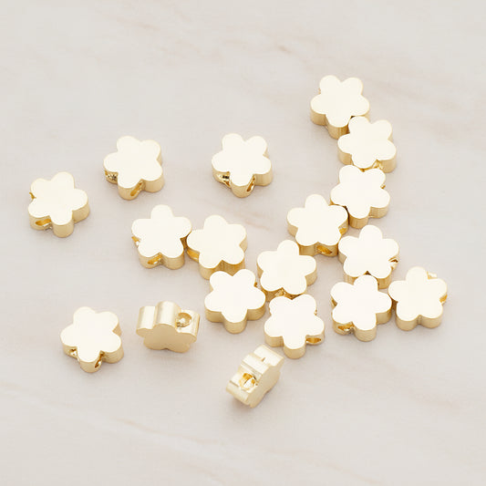 Small Cloud Flower Metal Bead, 6 Pc (BD.942-01)