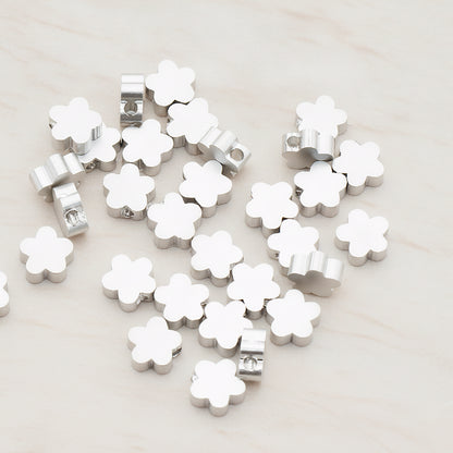 Small Cloud Flower Metal Bead, 6 Pc (BD.942-01)