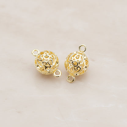 Gothic Celtic Ball Connector, 2 Pc - Glossy Gold (CN.035)