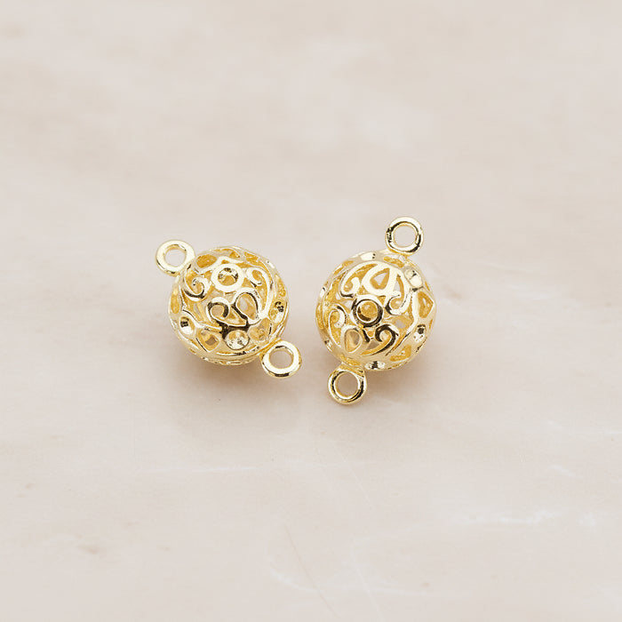 Gothic Celtic Ball Connector, 2 Pc - Glossy Gold (CN.035)