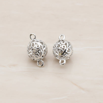 Gothic Celtic Ball Connector, 2 Pc - Glossy Original Rhodium (CN.035)