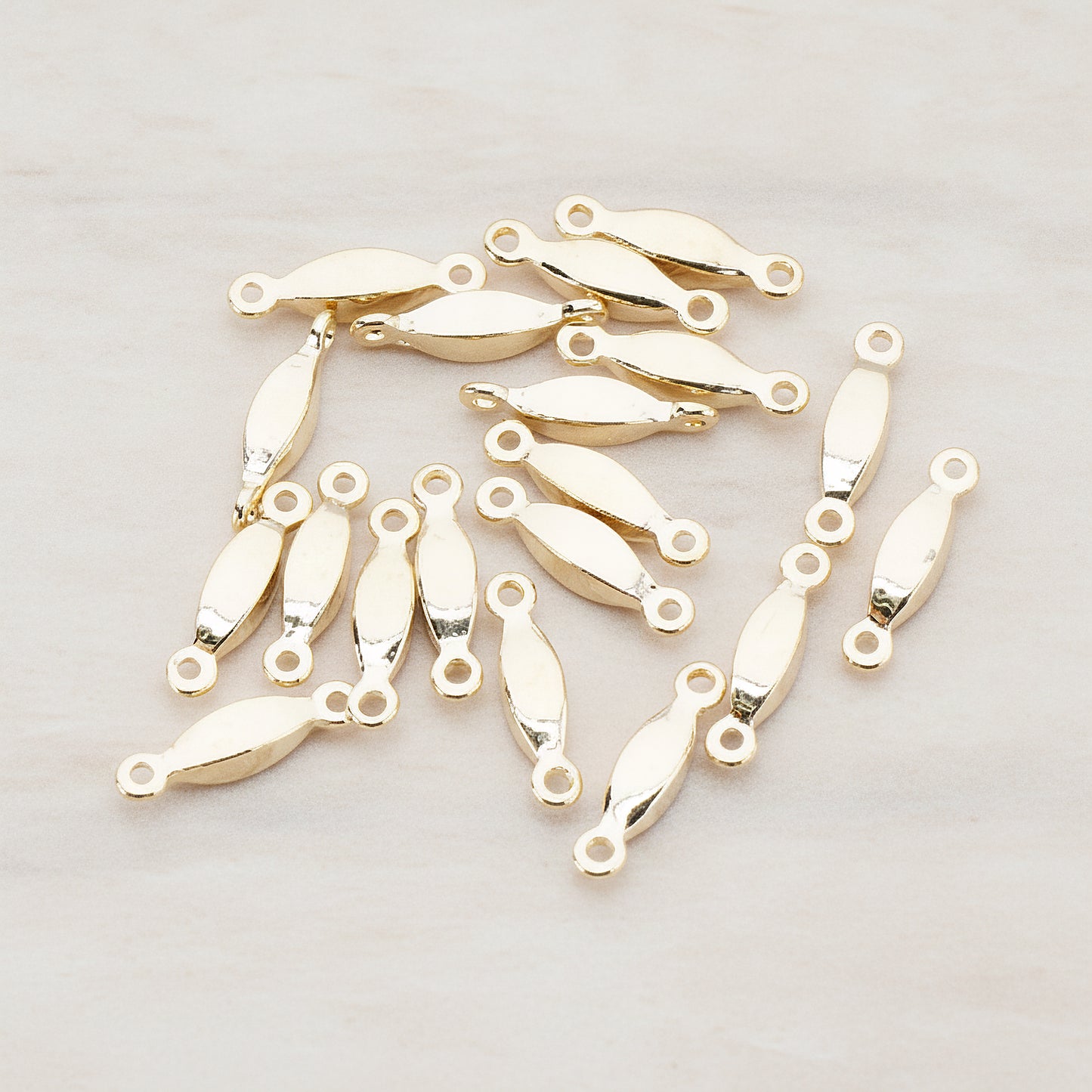 Tiny Bar Connector, 10 Pc - Glossy Gold (CN.051)
