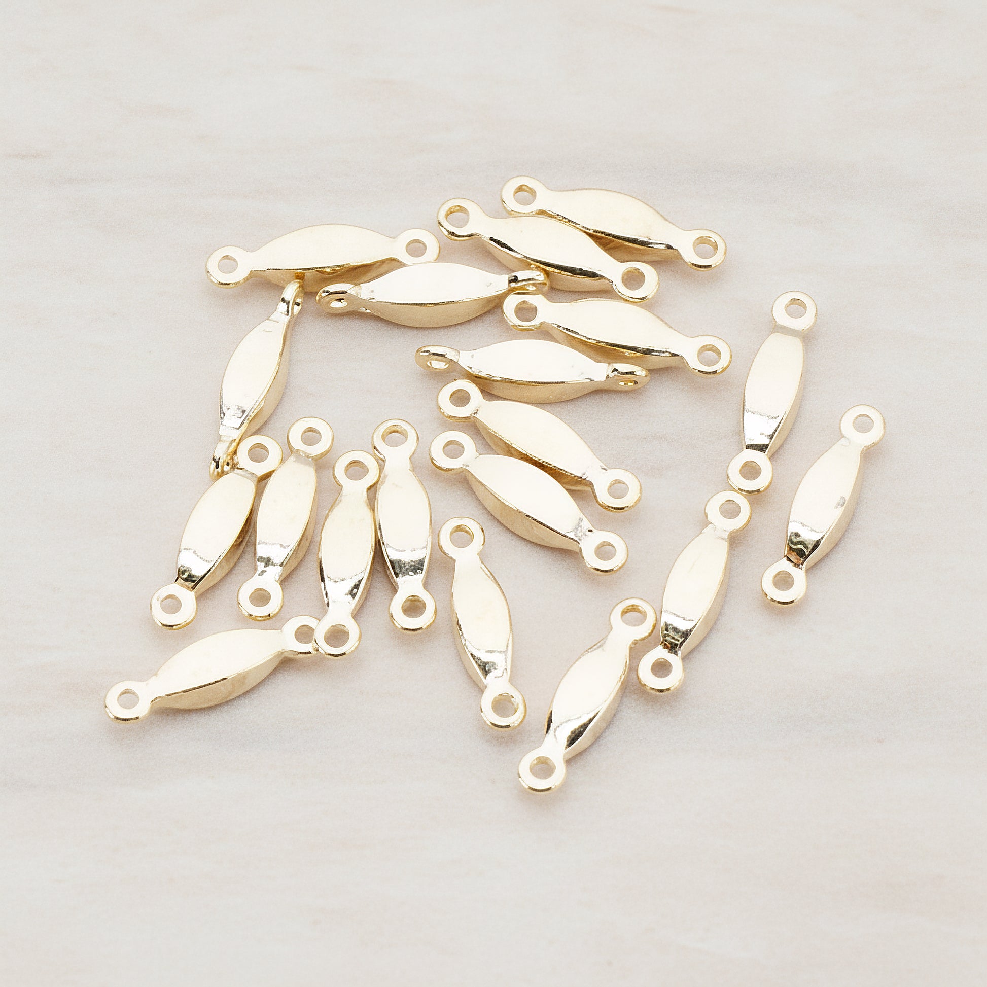 Tiny Bar Connector, 10 Pc - Glossy Gold (CN.051)