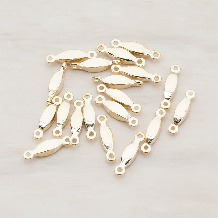 Tiny Bar Connector, 10 Pc - Glossy Gold (CN.051)