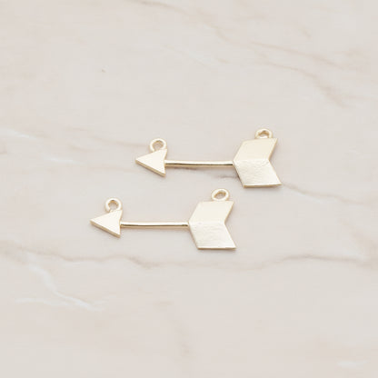 Arrow Connector, 2 Pc - Matte Gold (CN.094)