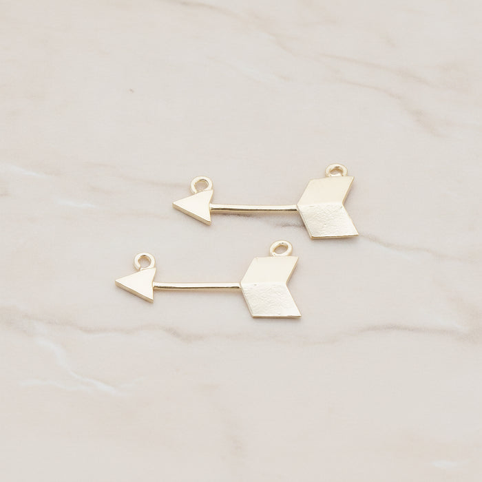 Arrow Connector, 2 Pc - Matte Gold (CN.094)