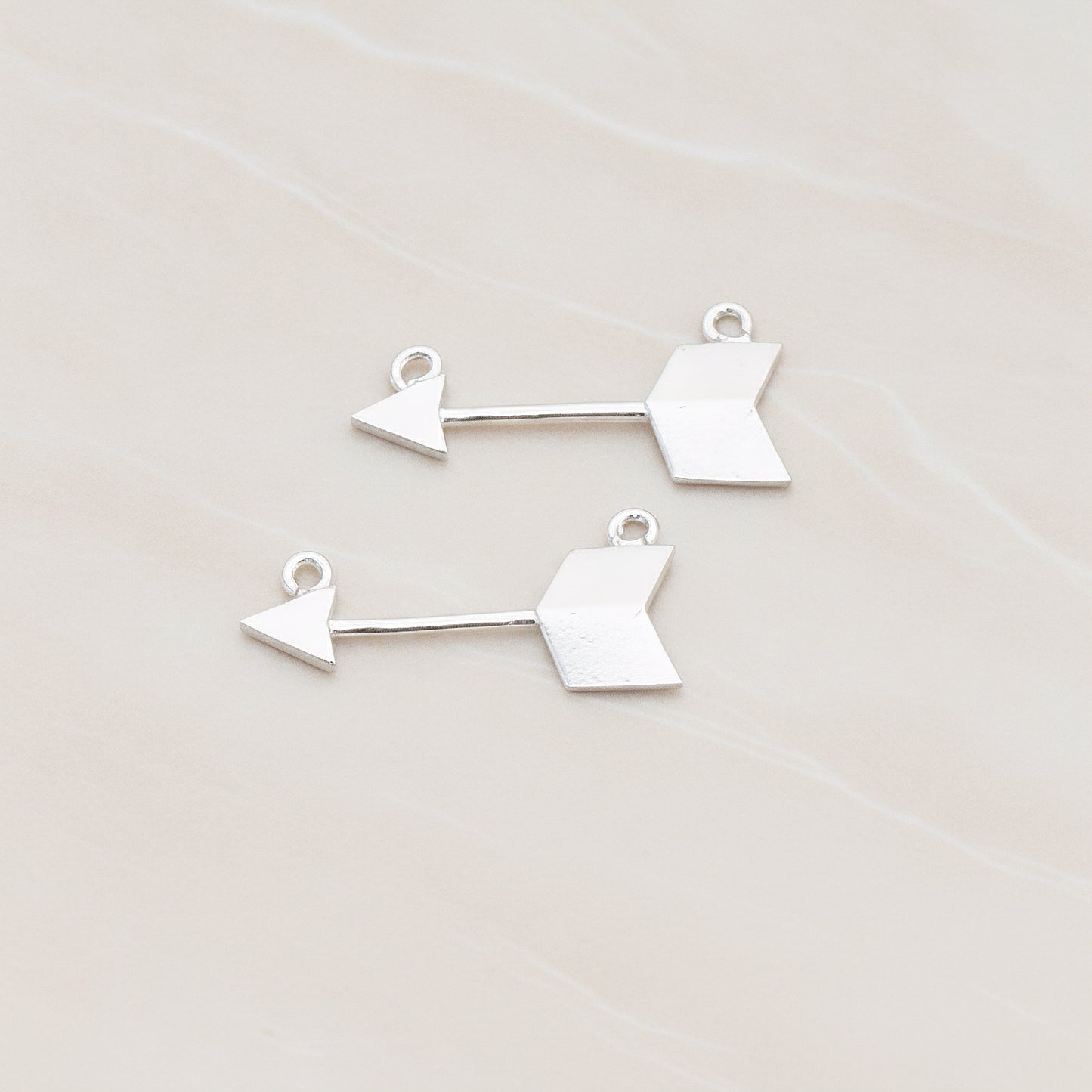 Arrow Connector, 2 Pc - Matte Original Rhodium (CN.094)