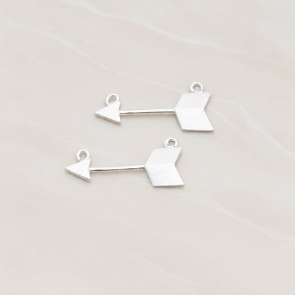 Arrow Connector, 2 Pc - Matte Original Rhodium (CN.094)