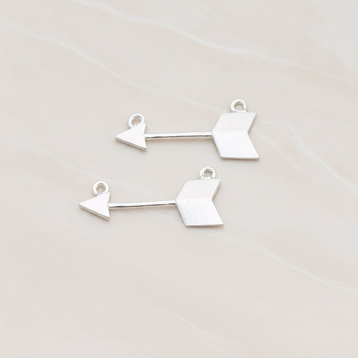Arrow Connector, 2 Pc - Matte Original Rhodium (CN.094)