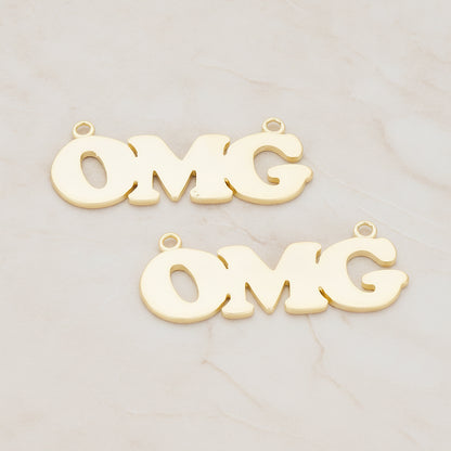 "OMG" Connector, 2 Pc - Matte Gold (CN.096)