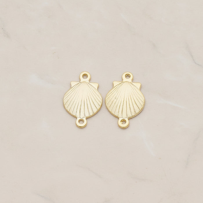 Scallop Seashell Connector, 2Pc (CN.131)