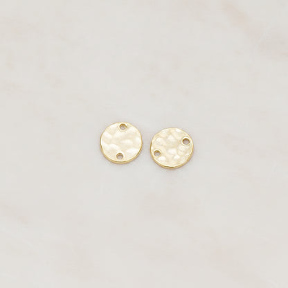 Hammered Mini Coin Connector, 4Pc (CN.136)