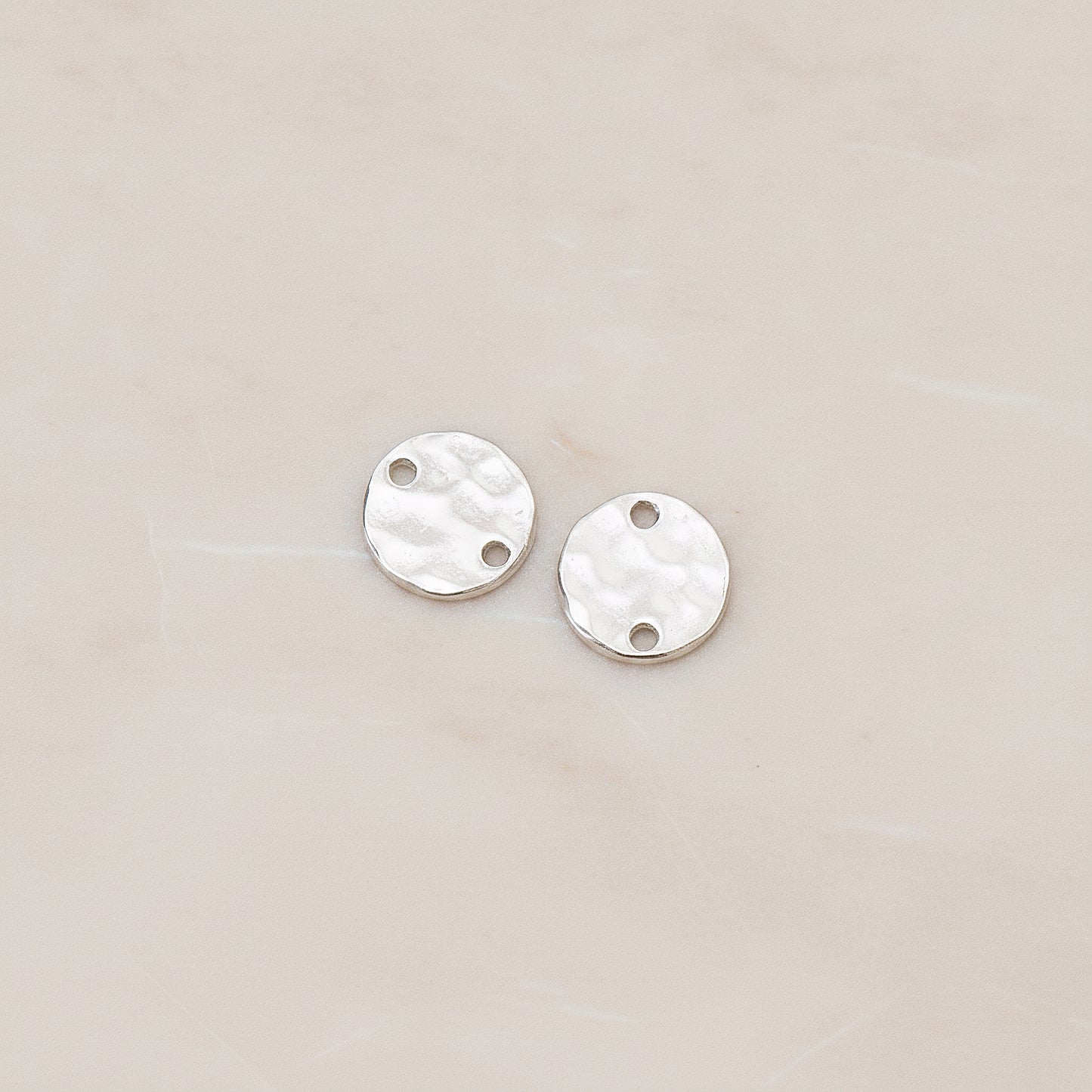 Hammered Mini Coin Connector, 4Pc (CN.136)