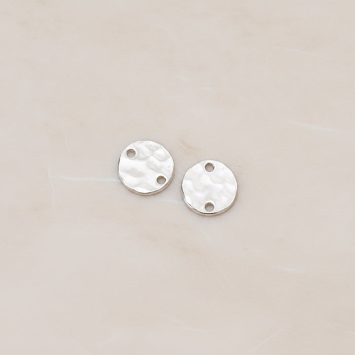 Hammered Mini Coin Connector, 4Pc (CN.136)