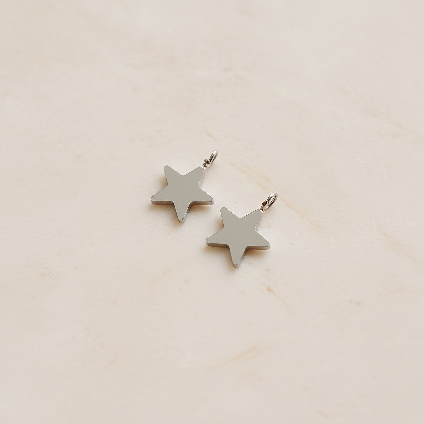 Mini Star Surgical Steel 8x11mm Pendant, 2 Pc (SG.042)