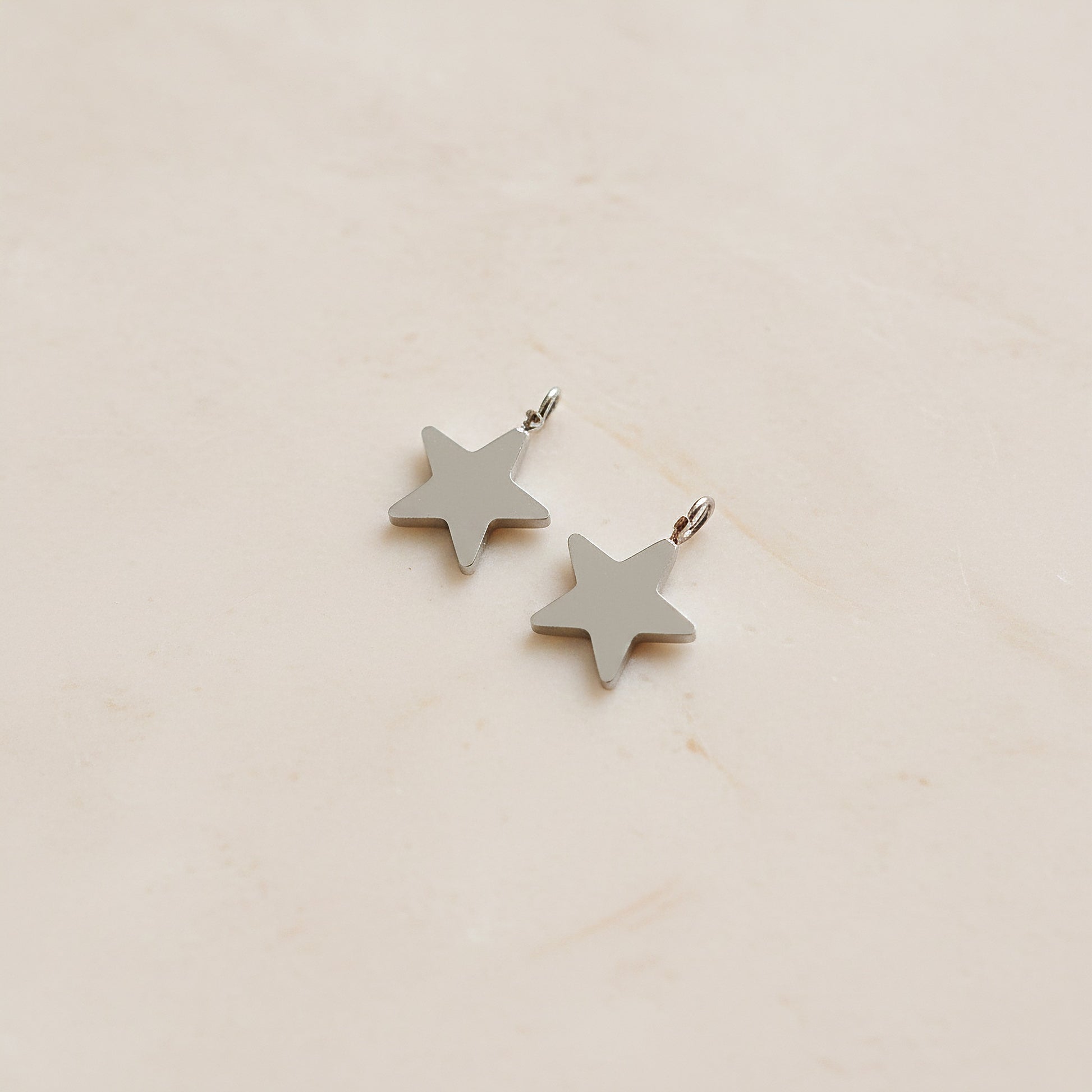 Mini Star Surgical Steel 8x11mm Pendant, 2 Pc (SG.042)