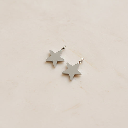 Mini Star Surgical Steel 8x11mm Pendant, 2 Pc (SG.042)