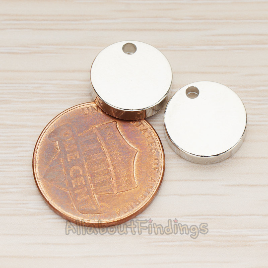 12mm Round Disk Tag Pendant, 2 Pc - detail view 2 (PD.1011-01)