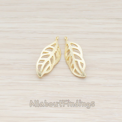 PD.353 // Curved Leaf Connector Pendant, 2 Pc