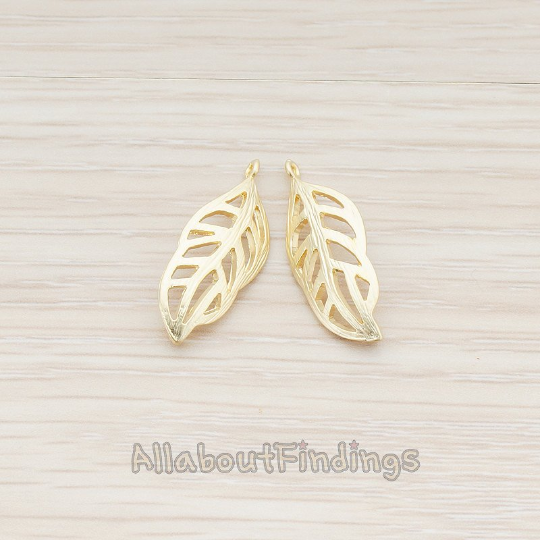 PD.353 // Curved Leaf Connector Pendant, 2 Pc