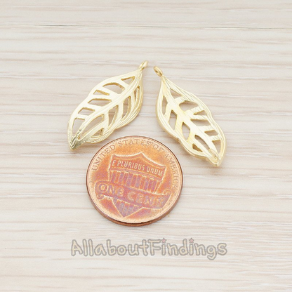 PD.353 // Curved Leaf Connector Pendant, 2 Pc