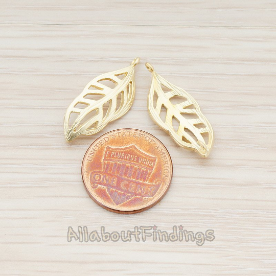 PD.353 // Curved Leaf Connector Pendant, 2 Pc